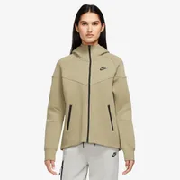 Nike Womens Nike NSW Tech Fleece WR Full-Zip Hoodie - Womens Neutral Olive/Black Size XS