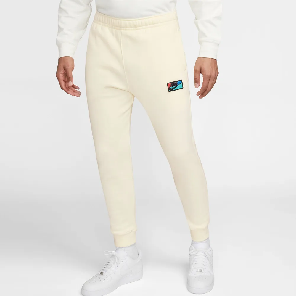 Nike Mens Nike Club+ Patch GX Basketball Pants - Mens Coconut Milk/Coconut Milk Size S