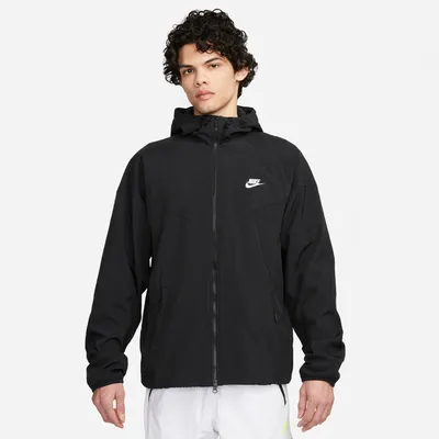 Nike Mens Water Resistant Woven Winter Hooded Jacket - White/Black