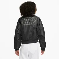 Nike Womens Nike NSW Faux Fur Bomber - Womens Black/Coconut Size L
