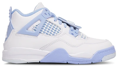Jordan Girls Retro 4 TPU - Girls' Preschool Shoes Aluminum/White/Blue Tint