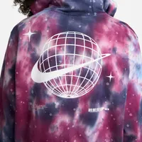 Nike Mens NSW Club Pullover Basketball Space Wave Hoodie - Bold Berry/Pink