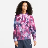 Nike Mens NSW Club Pullover Basketball Space Wave Hoodie - Bold Berry/Pink