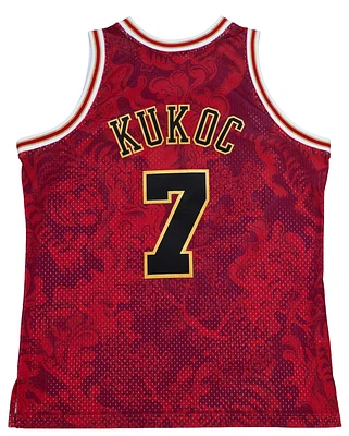 Mitchell & Ness Mens Mitchell & Ness Bulls CNY Jersey - Mens Red/Gold Size S