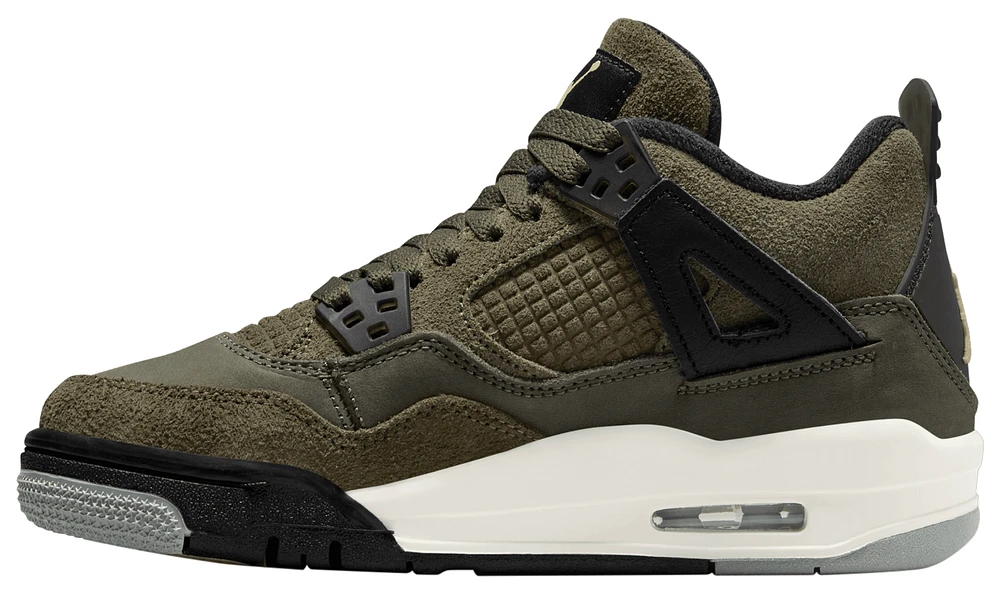 Jordan Boys Retro 4 - Boys' Grade School Basketball Shoes Cargo Khaki/Pale Vanilla/Medium Olive