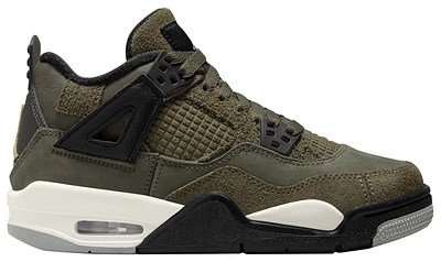 Jordan Boys Retro 4 - Boys' Grade School Basketball Shoes Cargo Khaki/Pale Vanilla/Medium Olive