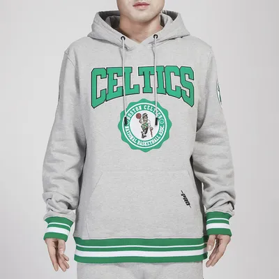 Pro Standard Mens Celtics Crest Emblem Fleece P/O Hoodie - Gray