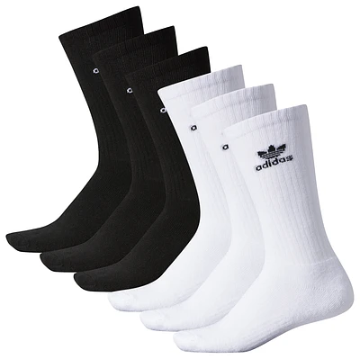 adidas Originals Mens Trefoil 6 Pack Crew Socks - White/Black