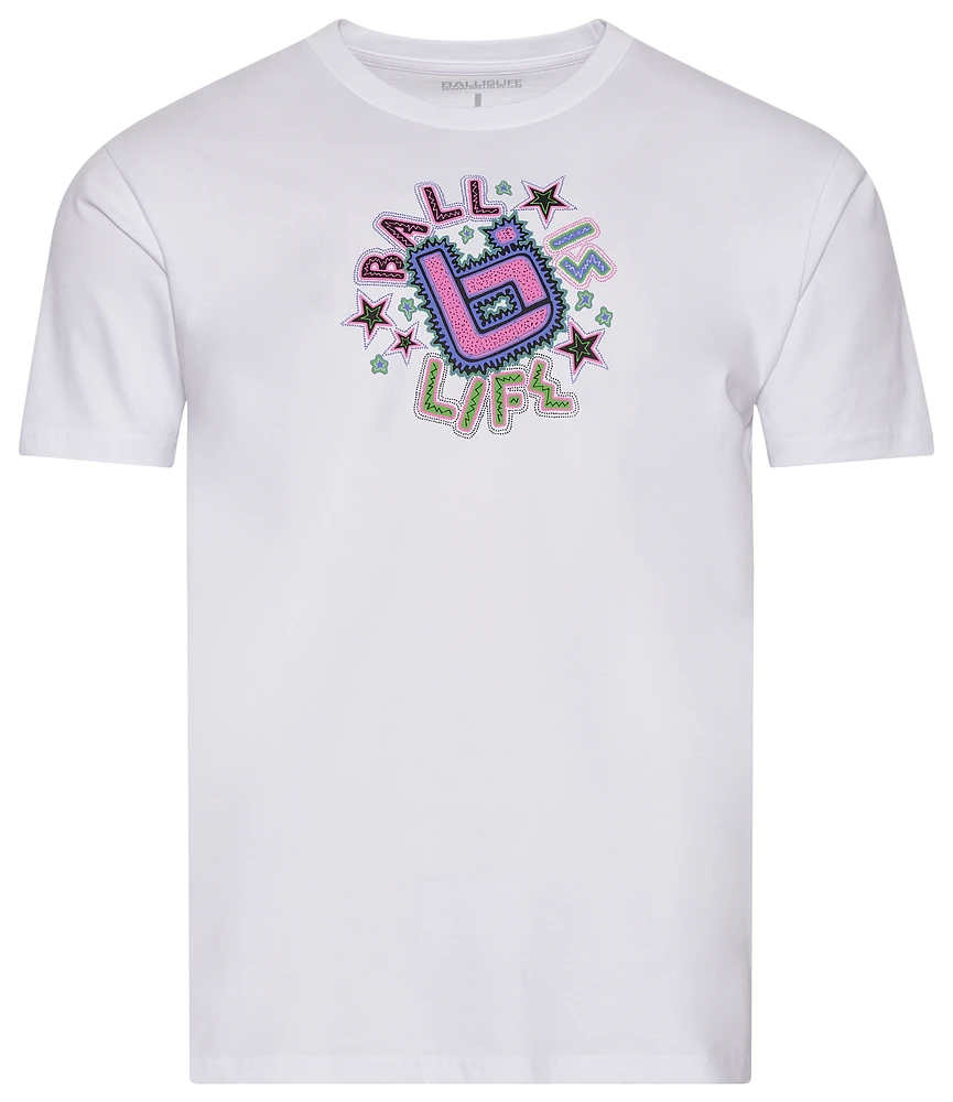 Ball Is Life Mens Ball Is Life Venice T-Shirt - Mens White/Multi Size XL