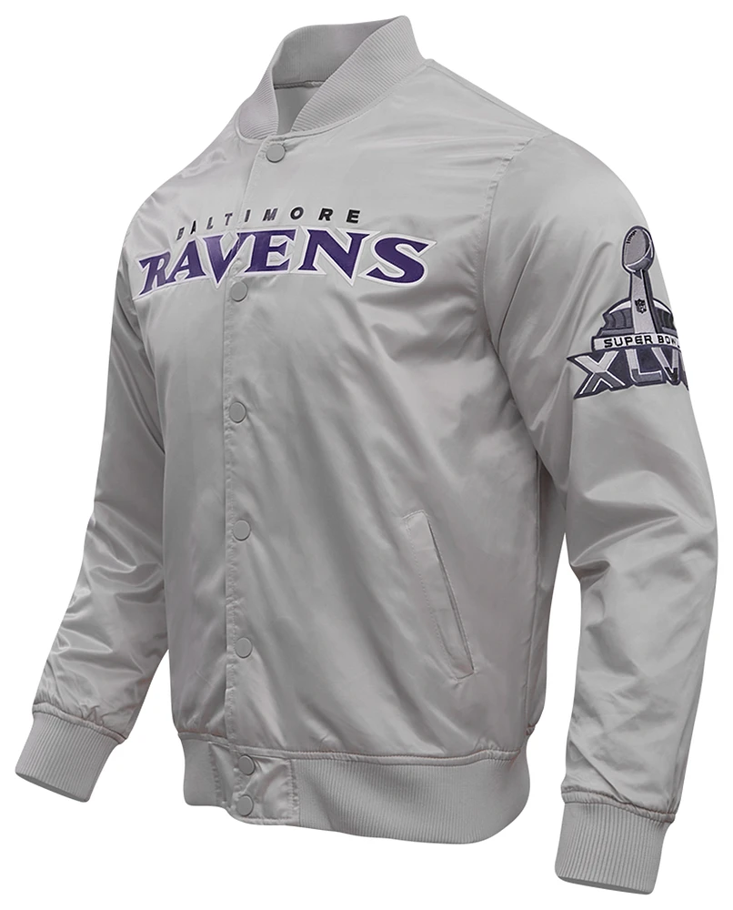 Pro Standard Mens Pro Standard Ravens Big Logo Satin Jacket