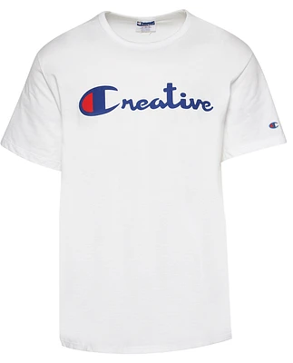 Champion Mens Champion Creative T-Shirt - Mens White/Blue Size XXL