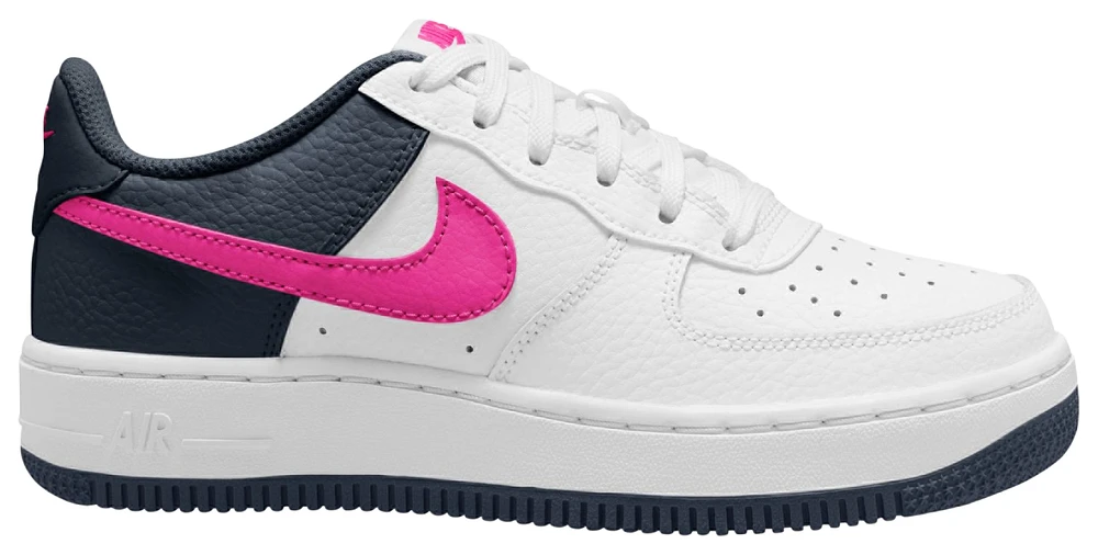 Nike Girls Air Force 1 - Girls' Grade School Shoes Dark Obsidian/Fierce  Pink/White