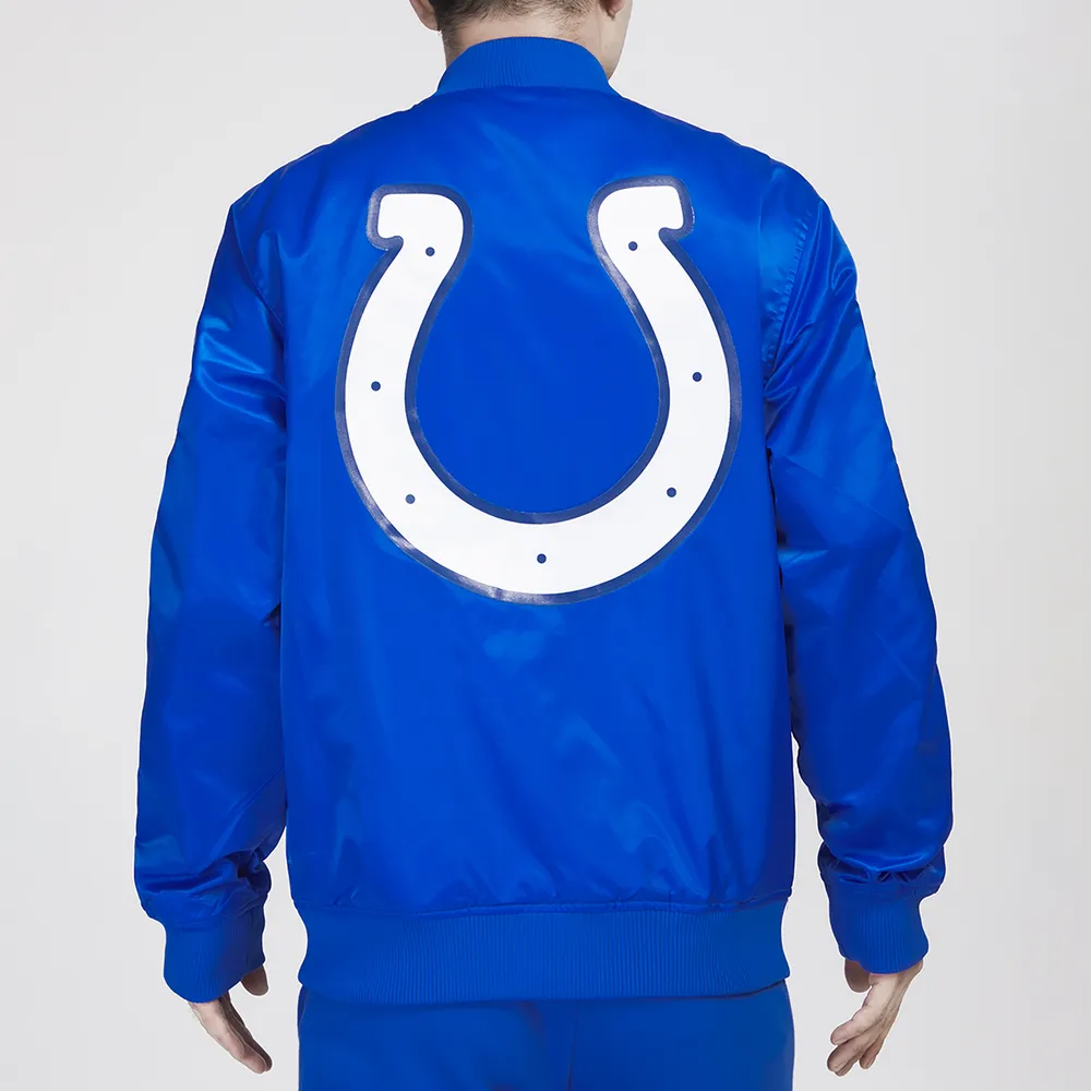 Pro Standard Mens Colts Big Logo Satin Jacket - Blue
