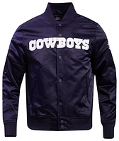 Pro Standard Mens Cowboys Big Logo Satin Jacket - Blue
