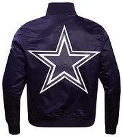 Pro Standard Mens Cowboys Big Logo Satin Jacket - Blue