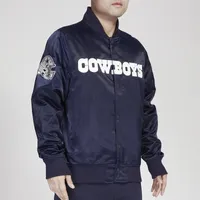 Pro Standard Mens Cowboys Big Logo Satin Jacket - Blue