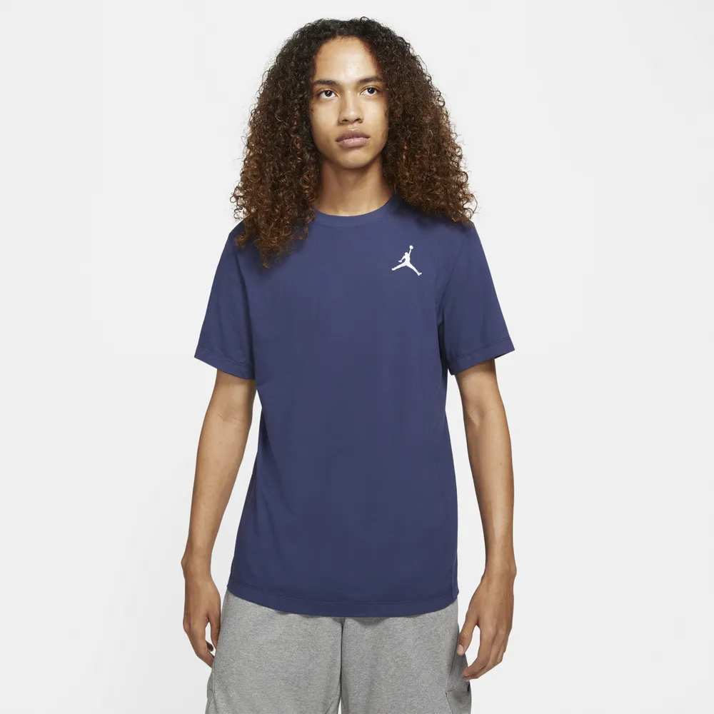 Jordan Mens Jordan Jumpman Embroidered T-Shirt - Mens Midnight Navy/White Size S