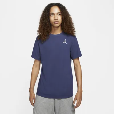 Jordan Mens Jordan Jumpman Embroidered T-Shirt - Mens White/Midnight Navy Size S