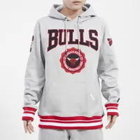 Pro Standard Mens Bulls Crest Emblem Fleece P/O Hoodie - Gray