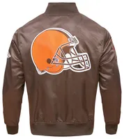 Pro Standard Mens Pro Standard Browns Big Logo Satin Jacket