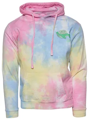 Ron English Green Shark Tie Dye Fleece Pullover - Men's