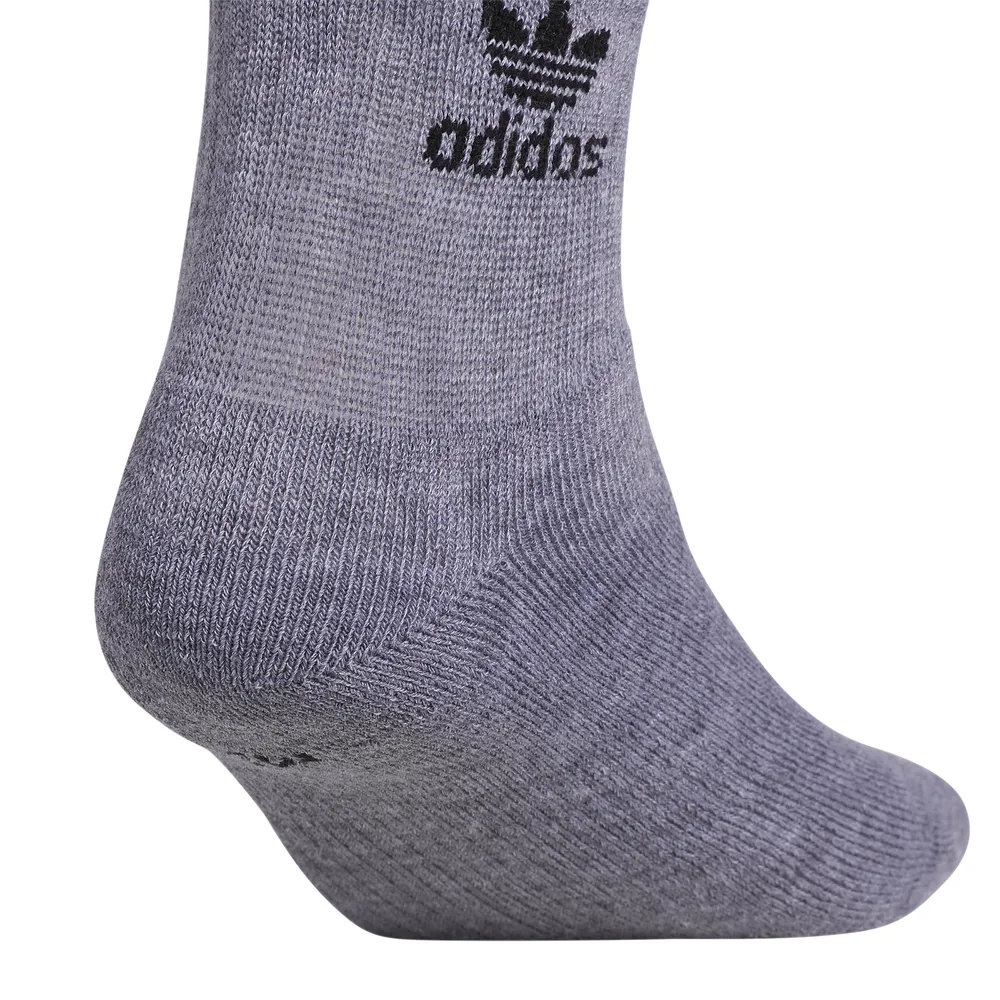 adidas Originals Mens adidas Originals 6 Pack Quarter Socks - Mens White/Grey/Black Size L