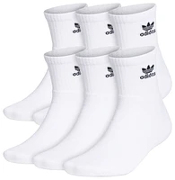 adidas Originals Mens Trefoil 6-Pack Quarter Socks - White/Black