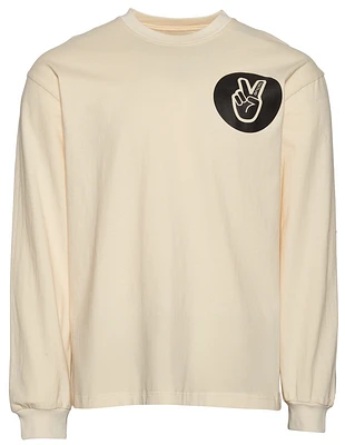 Deuce Mens Circle Long Sleeve T-Shirt - Cream/Black