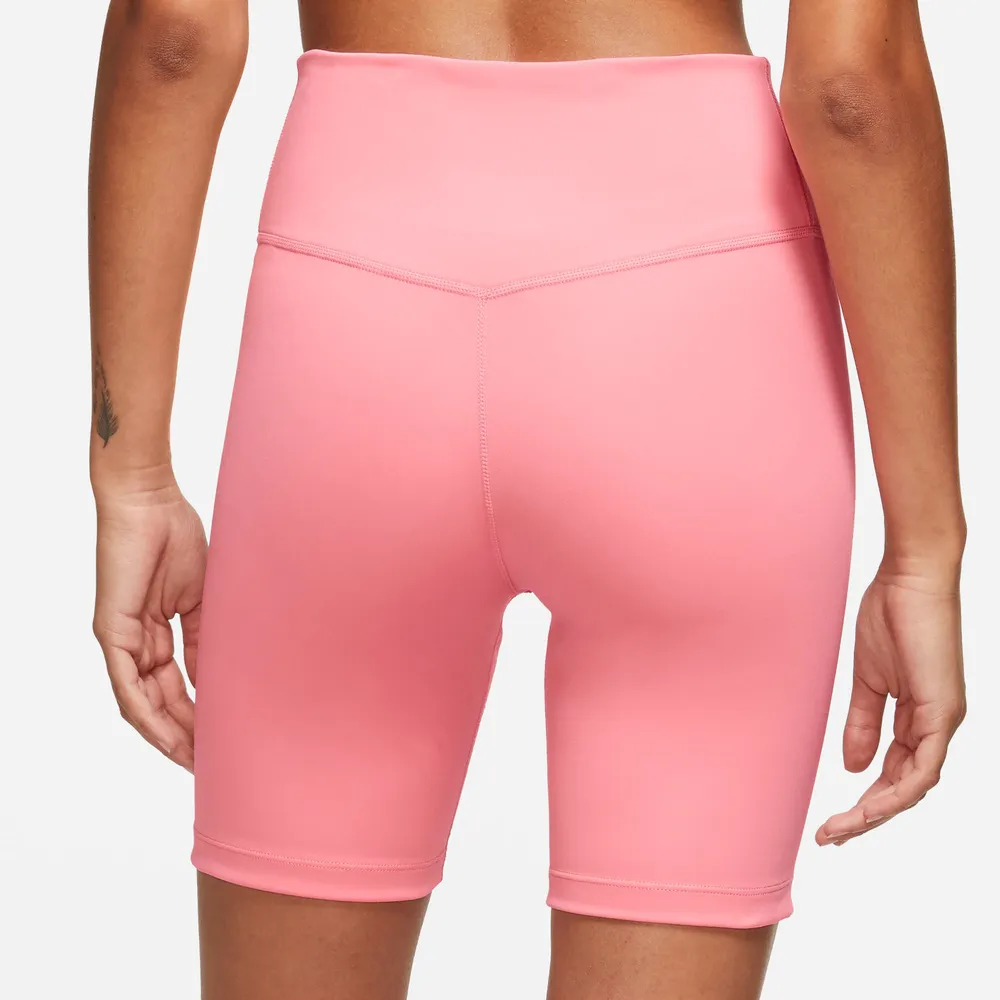 Nike Womens Nike One Dri-FIT MR 7 Inch Shorts - Womens Coral Chalk/White Size XS