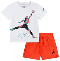 Jordan Boys Jordan Jumpman Heirloom Shorts Set - Boys' Toddler White/Infrared Size 2T