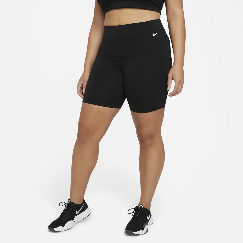 Nike Womens Nike Plus Size One MR 7" Tights 2.0 - Womens Black/White