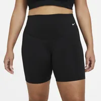 Nike Womens Nike Plus Size One MR 7" Tights 2.0 - Womens Black/White