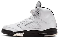 Jordan Mens Retro 5 - Basketball Shoes Black/Silver/White