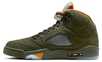 Jordan Mens Jordan Retro 5 - Mens Basketball Shoes Army Olive/Solar Orange Size 10.0