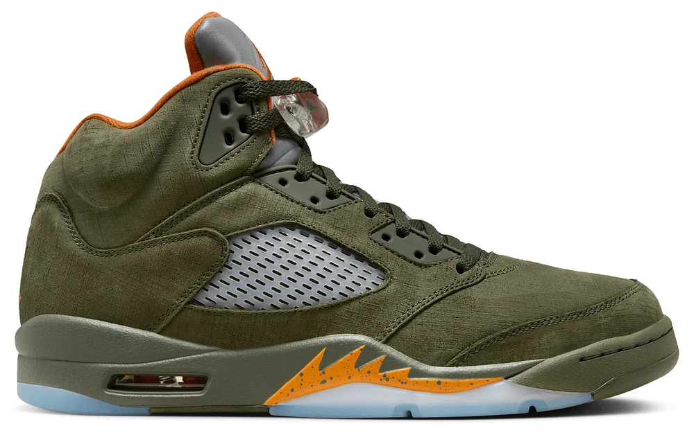 Jordan Mens Jordan Retro 5 - Mens Basketball Shoes Army Olive/Solar Orange Size 10.0