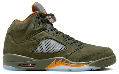 Jordan Mens Jordan Retro 5 - Mens Basketball Shoes Solar Orange/Army Olive Size 11.5