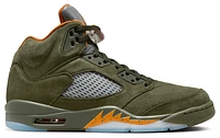 Jordan Mens Retro 5 - Basketball Shoes Solar Orange/Army Olive