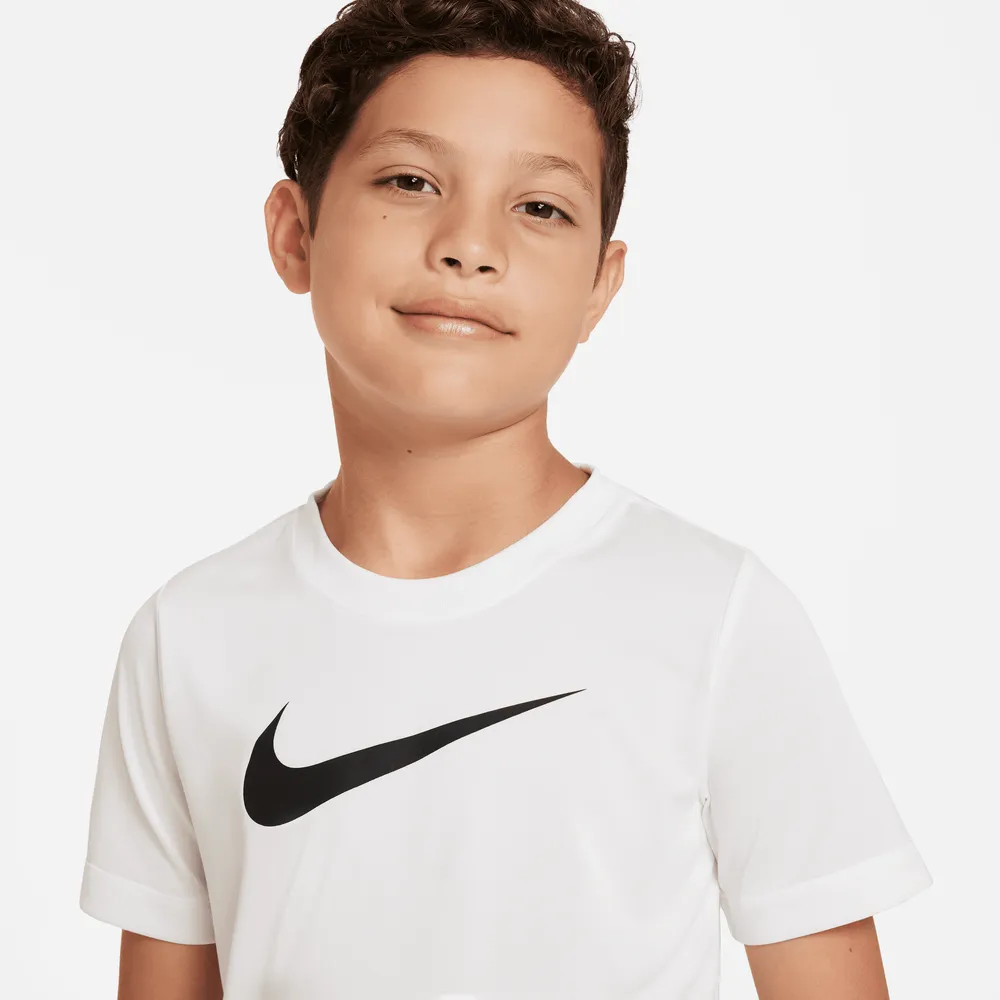 Nike Boys Nike Dri-FIT RLGD Swoosh T-Shirt - Boys' Grade School White/Black Size M