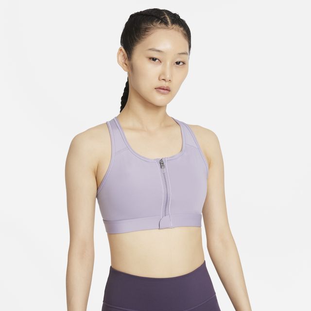 Nike Air Dri-FIT Swoosh Mock-Zip Medium Support 1 Piece Pad 1/2 Zip Sports  Bra, Where To Buy, DO6869-100