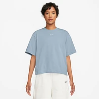 Nike Womens Nike NSW Boxy T-Shirt - Womens White/Blue Size XS