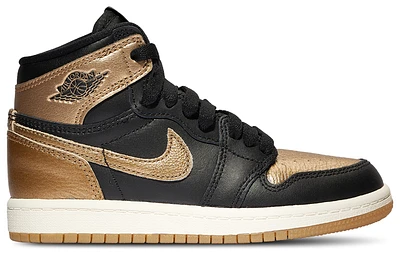 Jordan Boys Retro 1 High OG - Boys' Preschool Basketball Shoes Black/Gold