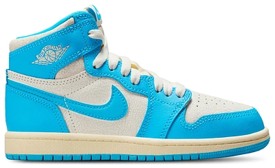 Jordan Boys Retro 1 High OG - Boys' Preschool Basketball Shoes Dark Powder Blue/Dark Blue/Sail