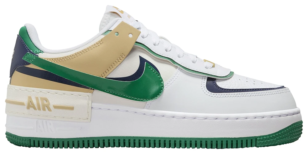 Nike Womens Air Force 1 Shadow - Shoes White/Midnight Navy/Malachite