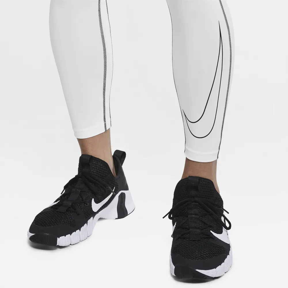 Nike Mens Nike Pro Dri-FIT 3/4 Tights - Mens White/Black Size 3XL
