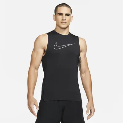 Nike Mens Nike Pro Dri-FIT SL Slim Top - Mens Black/White Size XL