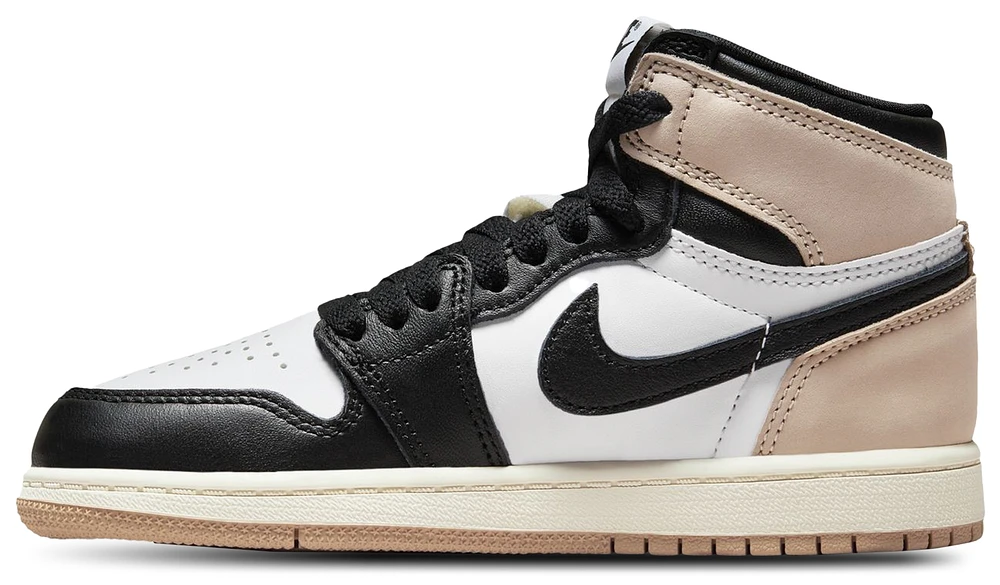 Jordan Girls Retro 1 High OG Remastered - Girls' Preschool Basketball Shoes Black/Legend Medium Brown/White