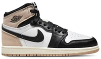 Jordan Girls Retro 1 High OG Remastered - Girls' Preschool Basketball Shoes Black/Legend Medium Brown/White