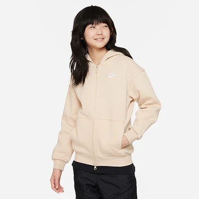 Nike NSW Club Fleece Oversized LBR Full-Zip - Girls' Grade School