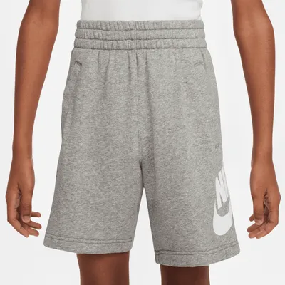 Nike Boys Club Shorts - Boys' Grade School Grey/White