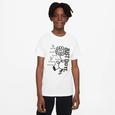 Nike Boys NSW JDI Flower T-Shirt - Boys' Grade School White